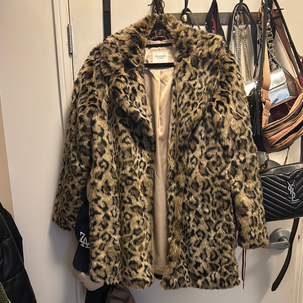 Abercrombie and Fitch Animal Print pea coat